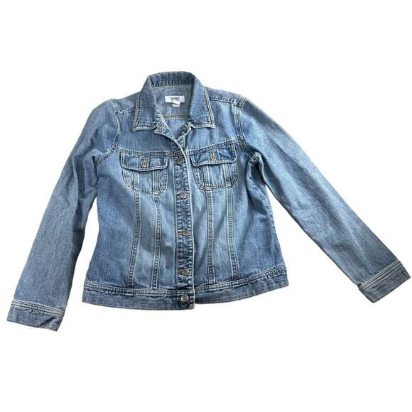 Vintage Y2K Old Navy Trucker Denim Jacket Sz M Light Blue Jean Wash - Picture 8 of 8